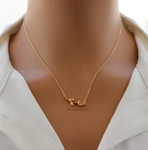 18K Gold Plated November Citrine Birthstone Tulip Pendant Necklace – Elegant Jewelry Gift for November Birthdays