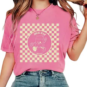 Giftifymama Checkered Milk Carton Nursing Tee Plaid Milk Maternity Nursing Top for Women Breastfeeding Shirt with Zipper Soft Cotton Stretchy Tee Easy Nursing Access Pregnancy Clothes Maternity Wear Mother’s Day Gift TikTokShopHolidayHaul