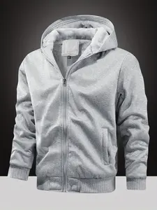 Men's Warm Hooded Jacket, Thick Zipper Hoodie for Autumn, Winter Seasons, Chinese-Made