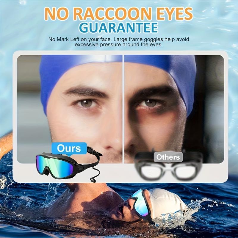 Swim Goggles , Wide View Anti Fog&UV Swimming Goggles for Audlt, No Leaking Swim Glasses for Men Women Kids