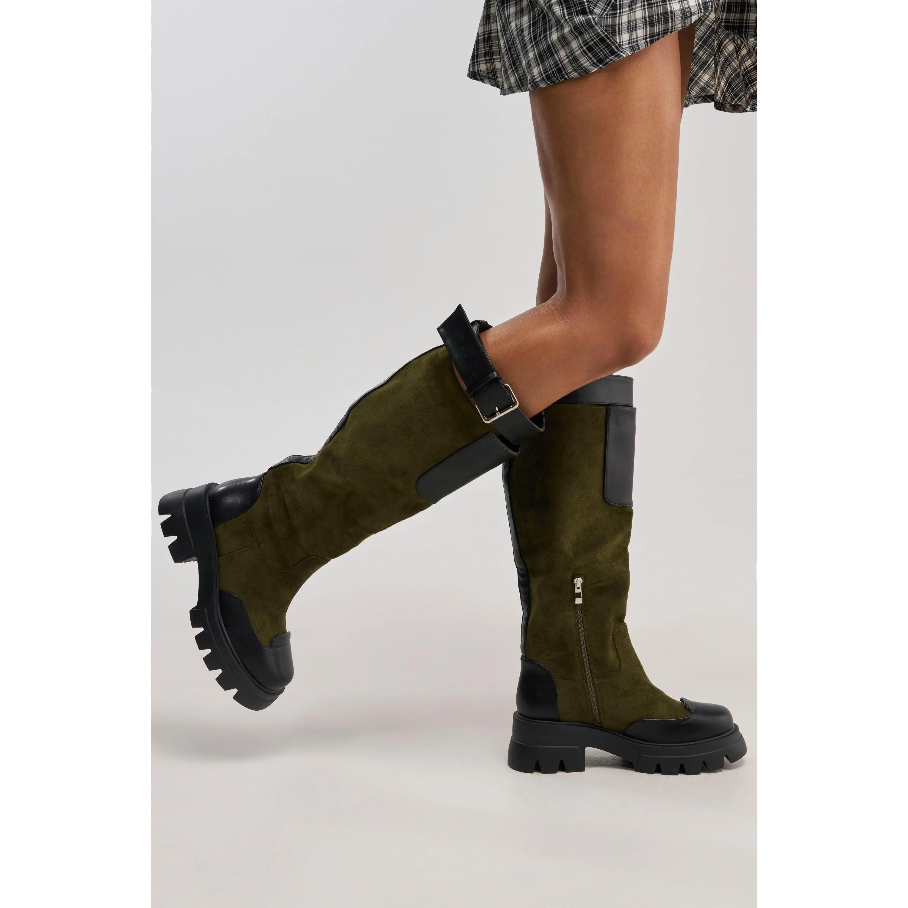 AZALEA WANG DALILA OLIVE FAUX SUEDE FLAT BOOT AZALEA WANG DALILA OLIVE FAUX SUEDE FLAT BOOT