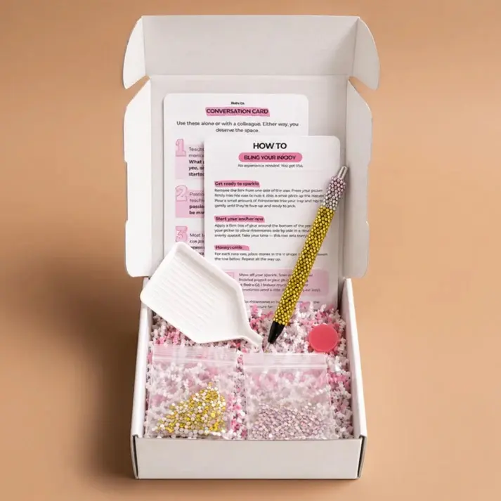 Sparkle & Spill: Teacher Edition | Bedazzle-your-own-pen + conversation kit