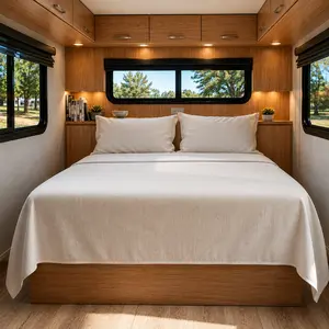 Queen Flat Sheet -  Twin , Full , Queen , King  Bed Sheets - Ultra Soft, Breathable & Cooling - Designed for Bunks, Trailers & Camper  - Hotel Luxury Bedding