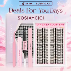 SOSIAYCICI Doll Lash Clusters Kit Sosiaycicilashes with Long-Lasting Lash Bond and Seal, Tweezers and Remover for DIY Eyelash at Home for Natural Makeup Girl Gifts SummerVibes DealsForYourDays