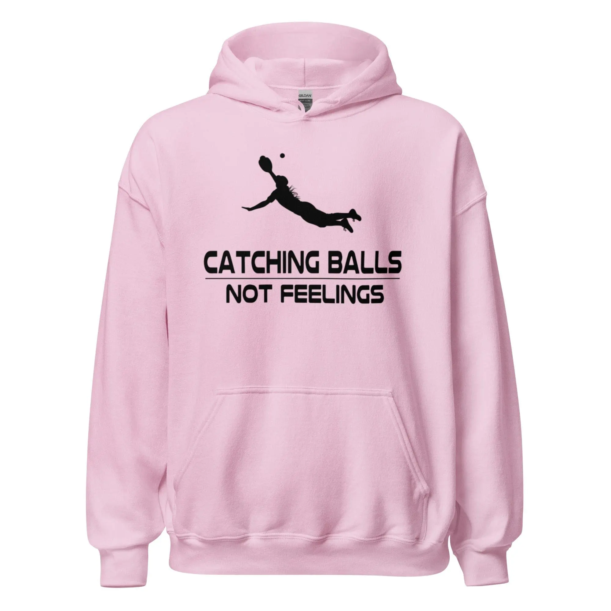 Women's Catching Balls Not Feelings Softball Hoodie - Cotton-Spandex Yarn Fabric, Easy Matching Adult Top
