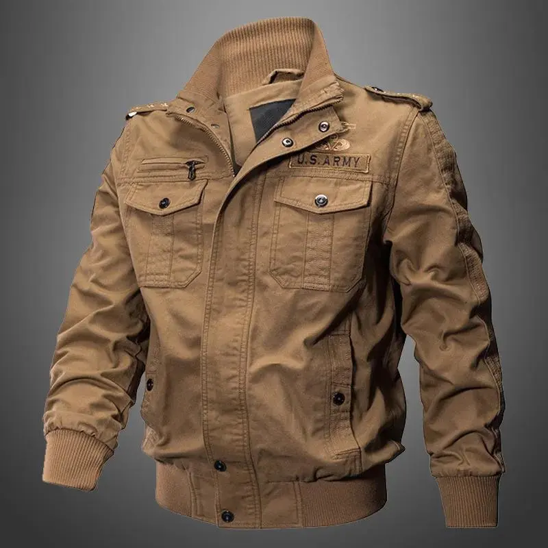 Men's Tactical Jacket Autumn Winter Fleece Tactical Jackets Men Casual Multiple Pockets Windproof Outdoor Workwear Coat