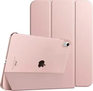 Case for iPad (A16) 11th Generation 11 Inch 2025/iPad 10th Generation 10.9 Inch 2022, Slim Stand Cover with Hard Translucent Back, Support Touch ID, Auto Wake/Sleep, Rose Gold