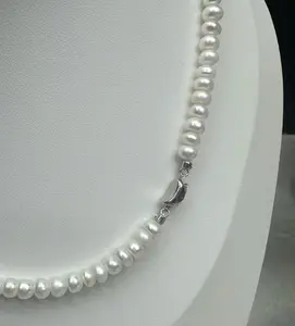 7-11mm Genuine Button Pearls Strands