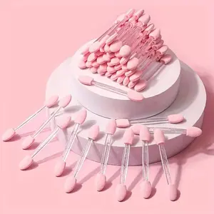 50 Pack Eye Makeup Applicators – Soft Sponge Eyeshadow Brushes for Blending & Detailing, Great for Home & Professional Use