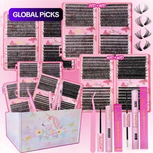 1920 PCS Lash Clusters Kit 10-18mm D Curl 30D 40D 50D 60D 4 Styles Natural Volume Individual Eyelashes Book Set with Lash Bond & Seal Eyelash Remover & Tweezers, DIY at Home Easily, Easy Apply for Makeup Daily, Perfect for Women Beginners