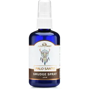 Palo Santo & Sage Smudge Spray – 4 Fl Oz| Cleansing Spray for Negative Energy| Sustainable USA-Made with Essential Oils & Real Crystals