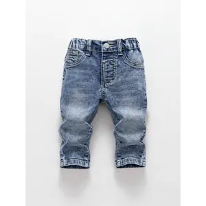 Playful Partner Baby Boy Mid-Waist Stretch Jeans, Blue