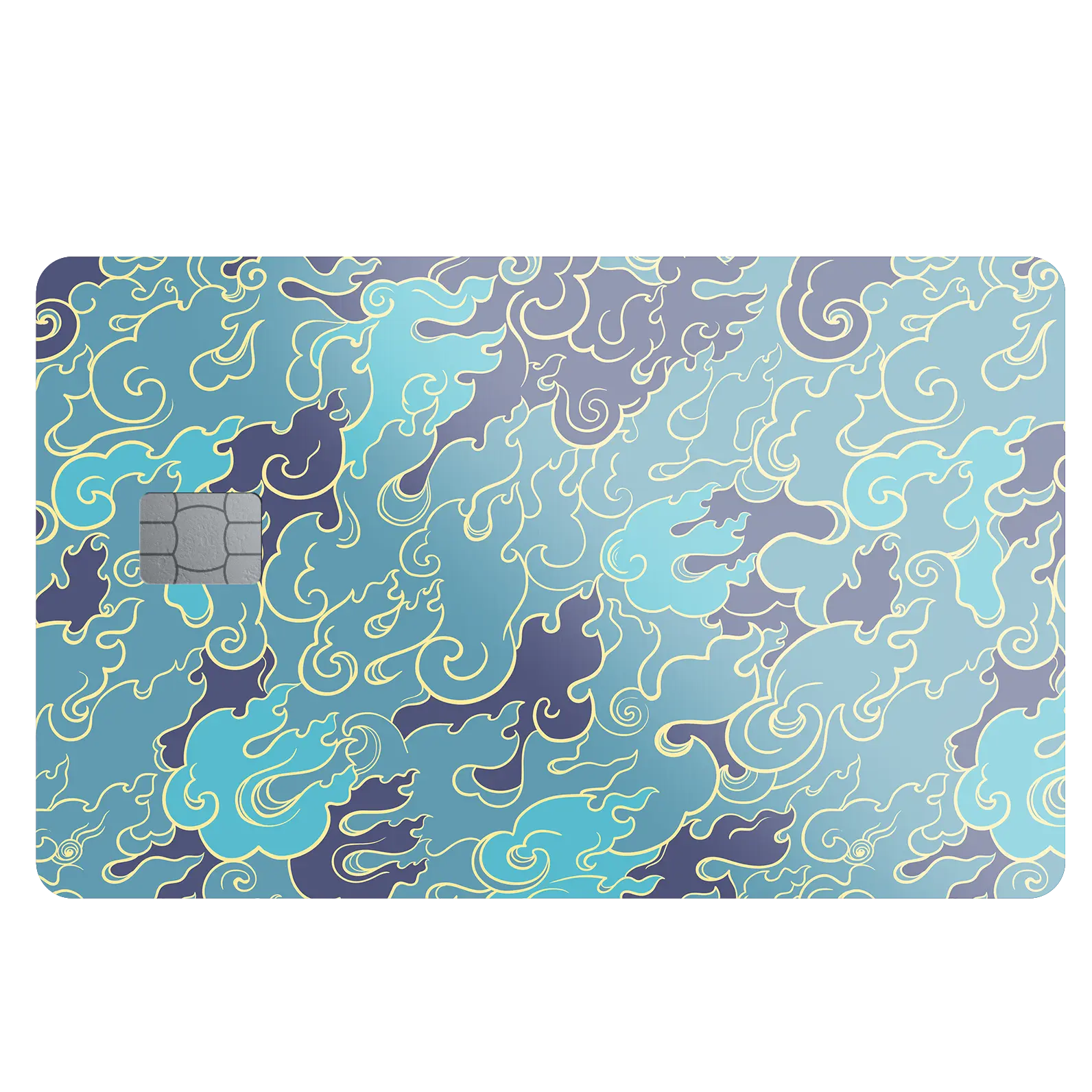 Blue and Gold Swirl Credit Card Skin