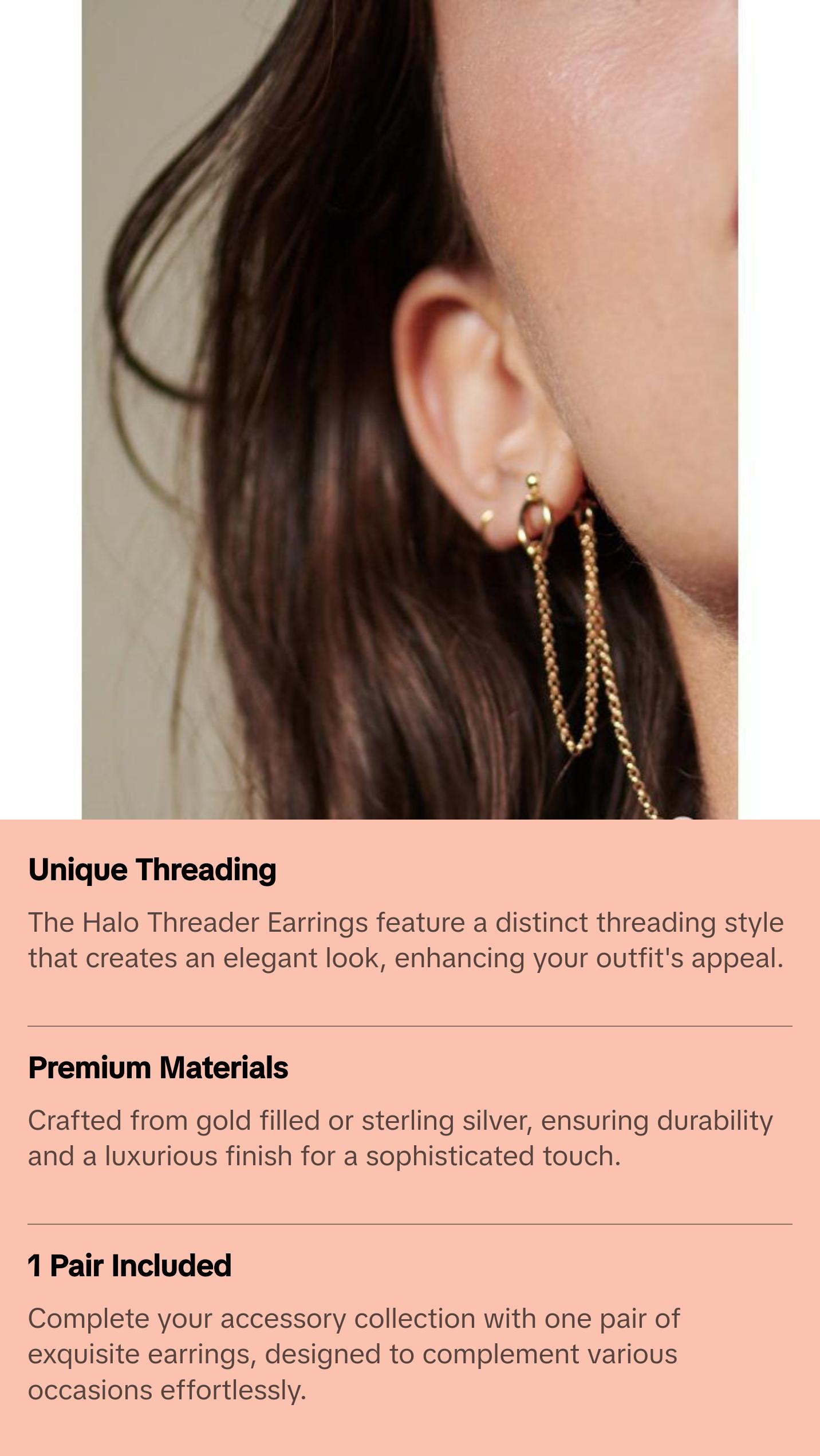 Halo Threader Earrings