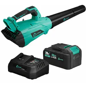 Garvee 20V Brushless Cordless Leaf Blower with 750CFM & 250MPH High Power, Turbo Boost, Lightweight Ergonomic Design, Includes 4.0Ah Lithium Battery and Fast Charger, Ideal for Lawn, Yard, Patio, and Garden Outdoor Use