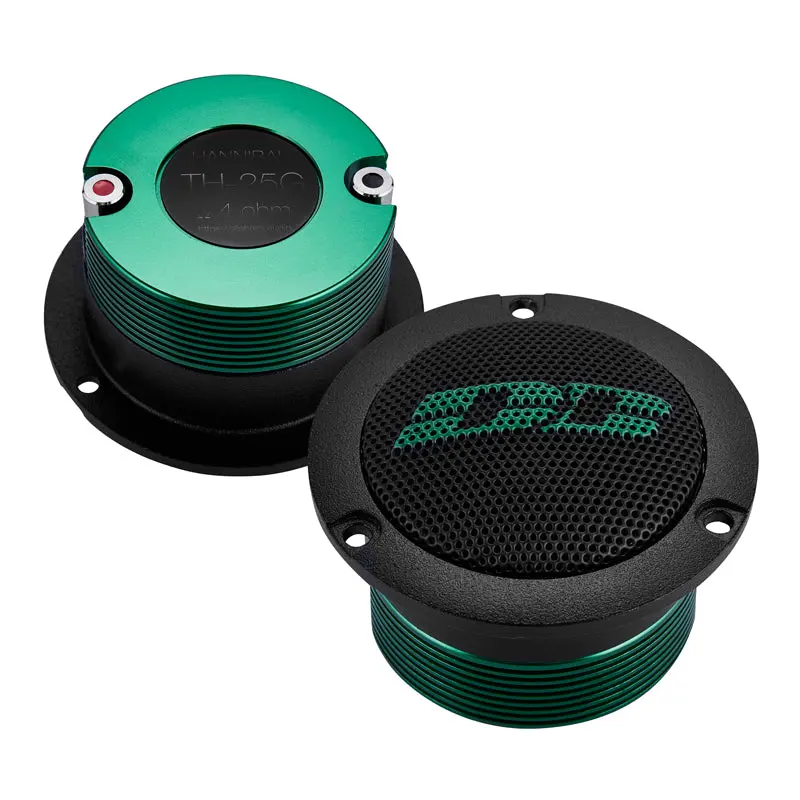 Deaf Bonce Hannibal TH-25G Car Audio Tweeters - 35W RMS Compact Aluminium Stereo Component, Titanium Diaphragm, Neodymium Magnet, 1.46" Depth, 2.26" Cut-Out, Sound System Upgrade Tweeters, Car Stereo Component