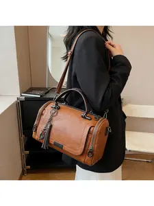 Tassel High-End Boston Bag, Fall/Winter All-Match Stylish Pillow Bag, Large Capacity Handbag, Shoulder Crossbody Bag, Casual Crossbody 2026, Suitable for Work, Travel and Daily U