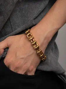 Men's Punk Titanium Steel Bracelet, Rolling Bike Chain Design, Stainless Steel Motorcycle Link, Fashion Accessory, Fashion Jewelry Accessories, Perfect Gift