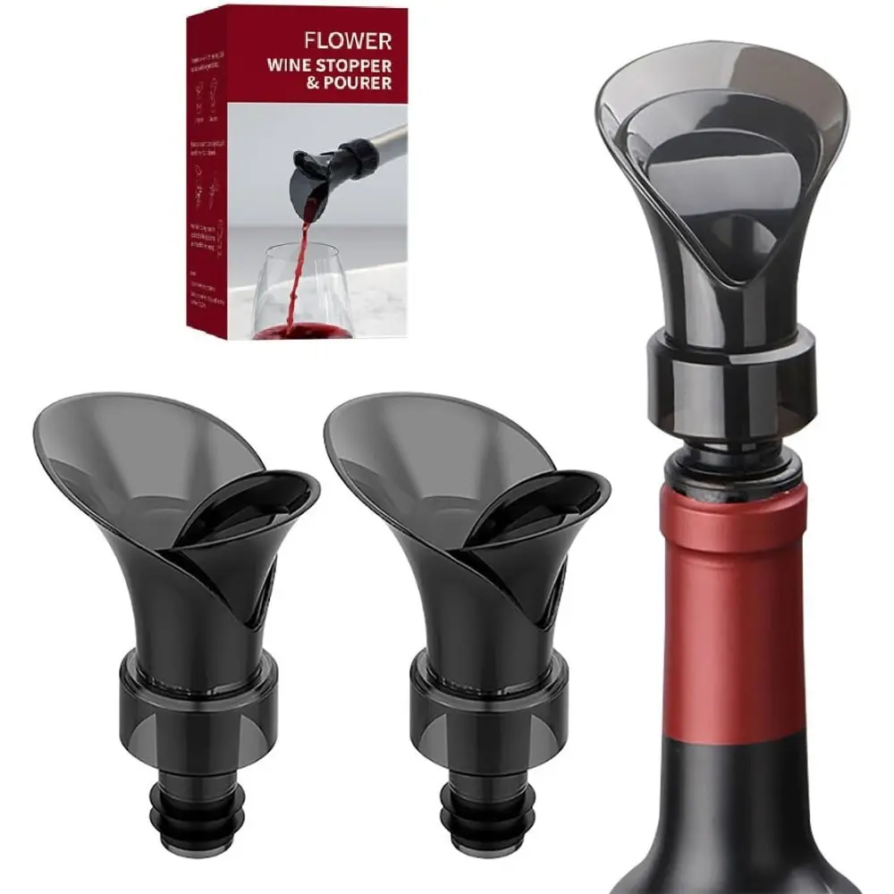2-Pack Wine Aerator Pourer Spout, 2-in-1 Aerator Wine Pourer Wine Stopper, No Drip and No Spill Aerator for Wine Lovers, Gift Box Included