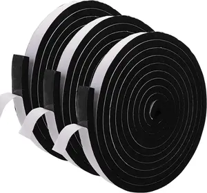Jucoan 49 Feet Weather Stripping Foam Insulation Tape, 1 Inch Wide X 1/2 Inch Thick Self Adhesive Foam Seal Tape, High Density Door Seal Strip Window