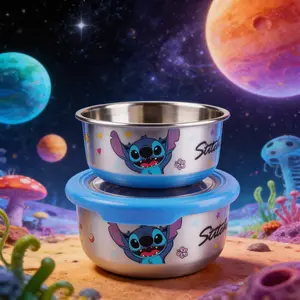 Stitch Officially Licensed Food Storage Containers Stainless Steel Lunch Boxes Bento Box Themed School Meal Prep Containers Dining Kitchen Essentials Set Disney