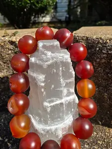 🧡 Carnelian/Druzy Bracelet – Spark & Glow in 15mm