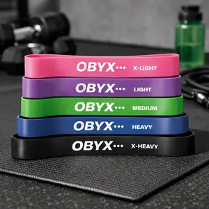 OBYX Resistance Band Set for Home & Gym Training – 5 Levels of Intensity – Ideal for Glutes, Legs, Rehabilitation – Perfect for Fitness, Crossfit, Pilates, Yoga