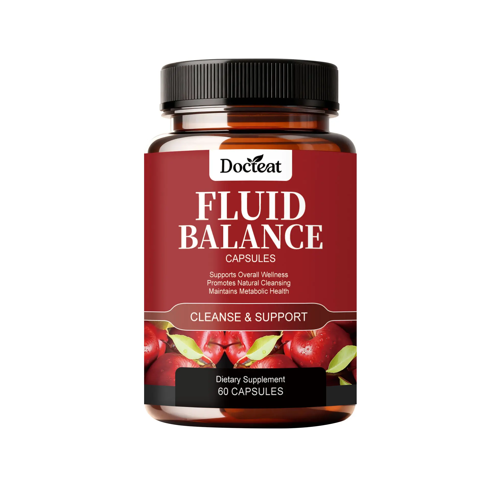 Daily Body Cleansing Supplement Capsules with Apple Extract & CoQ10, Maintain Healthy Klotho Protein Levels & Metabolic Health & Support Fluid Balance, 60 Capsules