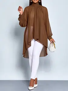 Women's Plus Size Casual Shirt, Flowy Vacation Style Top, Comfortable Daily Wear, Perfect for Summer