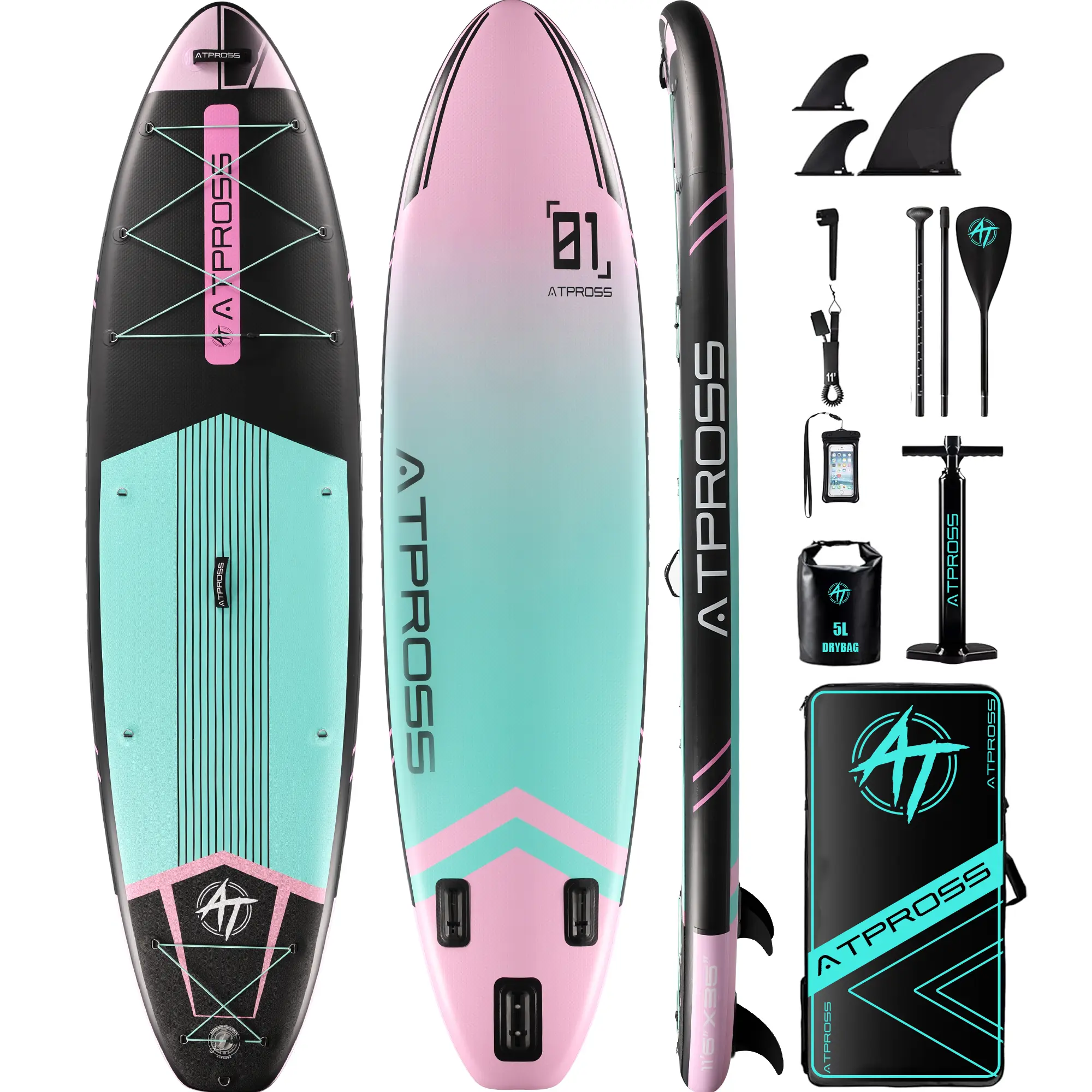 [Father's Day]11'6"x35" Inflatable Paddle Board, 450lbs Extra Wide Stand Up Paddleboard for Adults with Premium SUP Accessories Kit & Backpack, Blow Up Kayak Non-Slip Stable Deck Boat for Yoga Fishing Surf