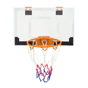 Fahuac Compact Mini Basketball Hoop - Door/Wall-Mountable Indoor Set with Shatterproof Transparent Acrylic Backboard, Durable Metal Rim, Easy to Install for Home/Office Fun, Kids