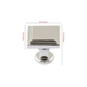 HW446SS 0.94 in. Cabinet Knob, Polished Chrome - Pack of 25