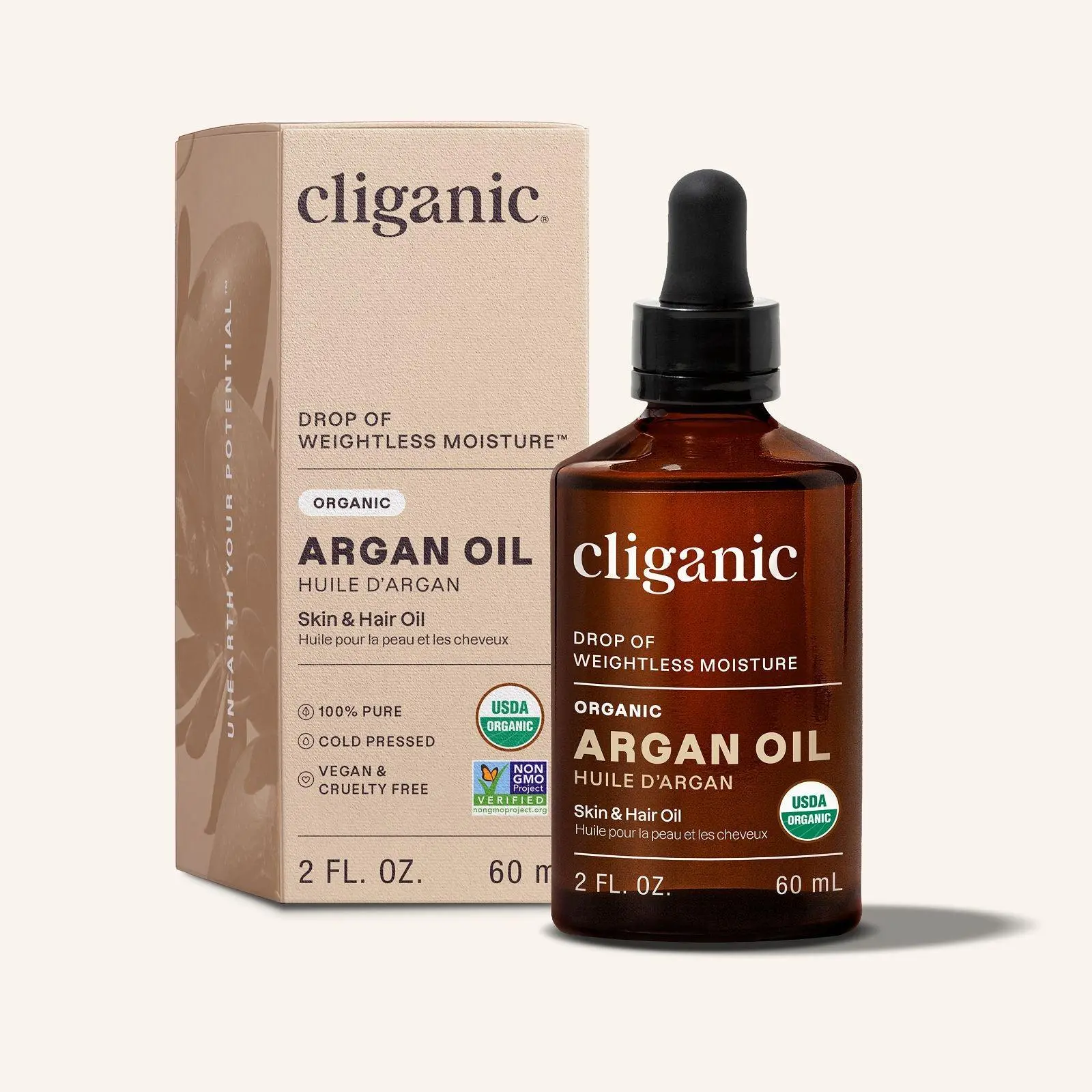 Cliganic Organic Argan Oil, 100% Pure - for Hair, Face & Skin | Cold Pressed Carrier Oil Cliganic Organic Argan Oil, 100% Pure - for Hair, Face & Skin | Cold Pressed Carrier Oil