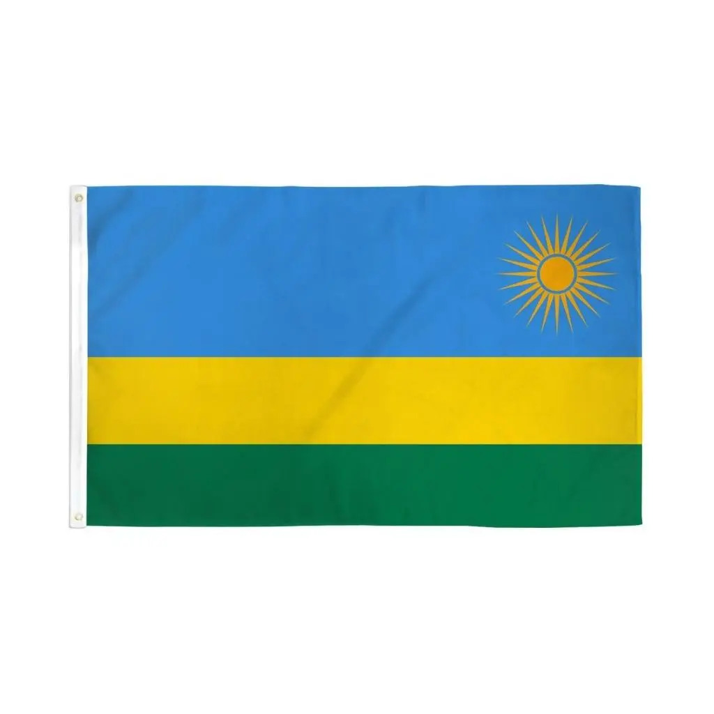 Decorative 3x5ft Hanging Rwanda Flag Banner - Dye Sublimation Print Polyester, Backdrop Decoration, Hanging Banners, Holiday Party Decor Supplies, Party Decorations Banners