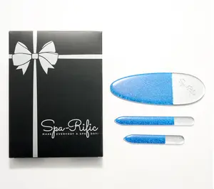 Spa-Rific Laser-Etched Hardened Glass 3-pc Shimmer Manicure Pedicure Nail Set Spa-Rific Laser-Etched Hardened Glass 3-pc Shimmer Manicure Pedicure Nail Set