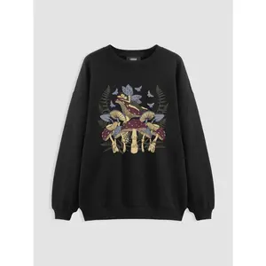 Cider Mushroom Graphic Oversized Sweatshirt