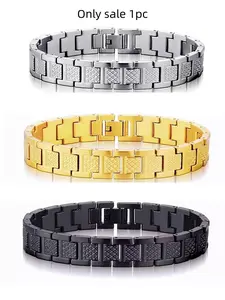 Elegant Stainless Steel Bracelet, Crocodile Pattern Titanium Steel Bangle, Men's Holiday Gift, Casual Wearable Accessory