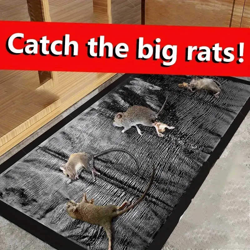 5 Pcs Upgrade Version Ultra Large Invisible Mouse Trap Mat, Super Strong Adhesive Plastic Rat Glue Trap, Mouse Glue Traps, Easy Capture, Home Pest Control, Suitable for Warehouse Home Kitchen Indoor Use