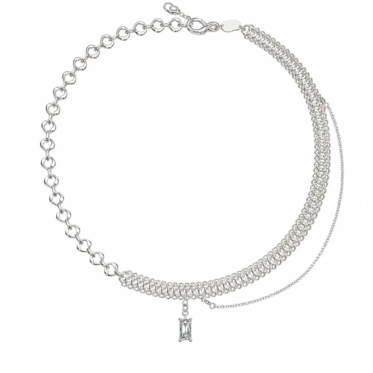 KVK Venom Arachnid Insect Brass Chain Necklace, Long Unisex Statement Pendant with White Zircon for Casual Daily Wear