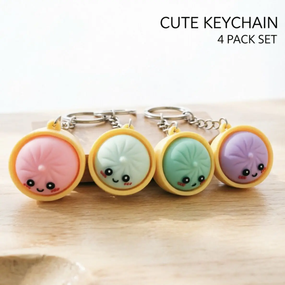 Cute Mini Dumpling Keychain – Adorable Cartoon Pendant for Backpacks, Keys & Bags, Kids & Gifts, Soft & Durable