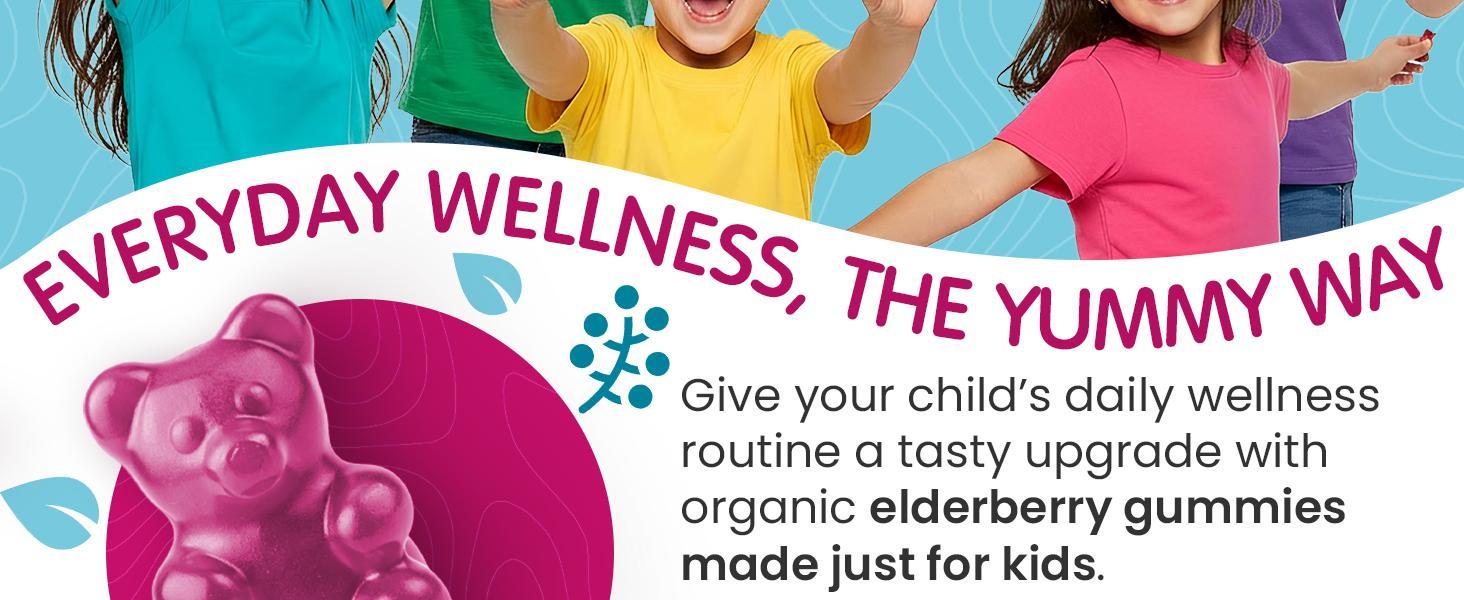 Elderberry Gummies for Kids with Vitamin C & Zinc | Immune Support Supplement for Children | Daily Defense for Seasonal Changes | Natural Antioxidants | 60 Count