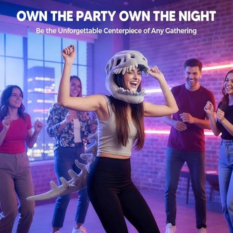 3D Realistic Dinosaur Skeleton Costume Full Body Plush Suit - T-Rex Velociraptor Cosplay for Kids Teens Adults Halloween Christmas Party, Gift, Photoshoot, Role Play