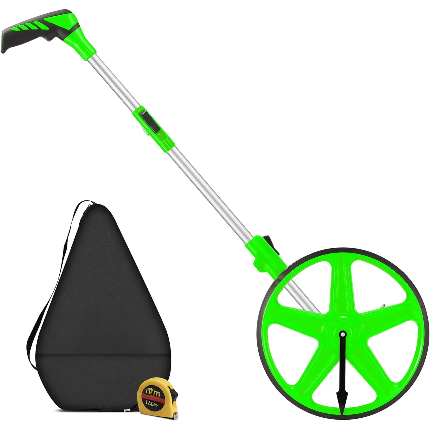 12 Inch Measuring Wheel, MAX9999FT Measuring Wheel in  and Inches, One key to Zero Rolling Tape Measuring Wheels, Green