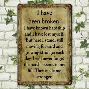 RoomDecorIronicRetroIronSignage(8"X12")-"I'MBroken"HumorousWallArtforHome,Garage,Cafe,BarAndGardenDecor-DurableOutdoorMetalNameplate,PerfectforHolidayGifts