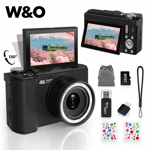 2026 Digital Camera for Photography, Foldable Screen Portable Vlogging Camera with 32GB SD Card, Wrist Strap, Self Timer, Smooth Video vlogging Camera, Ideal Gift for Girls, Boys Teenagers, and Beginners, Birthday Christmas Back to School Gift for Her