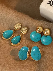 Bohemian Style Geometric Water Drop Earrings Set for Women, Fashionable Unique Design, Perfect for Vacation Parties Holidays