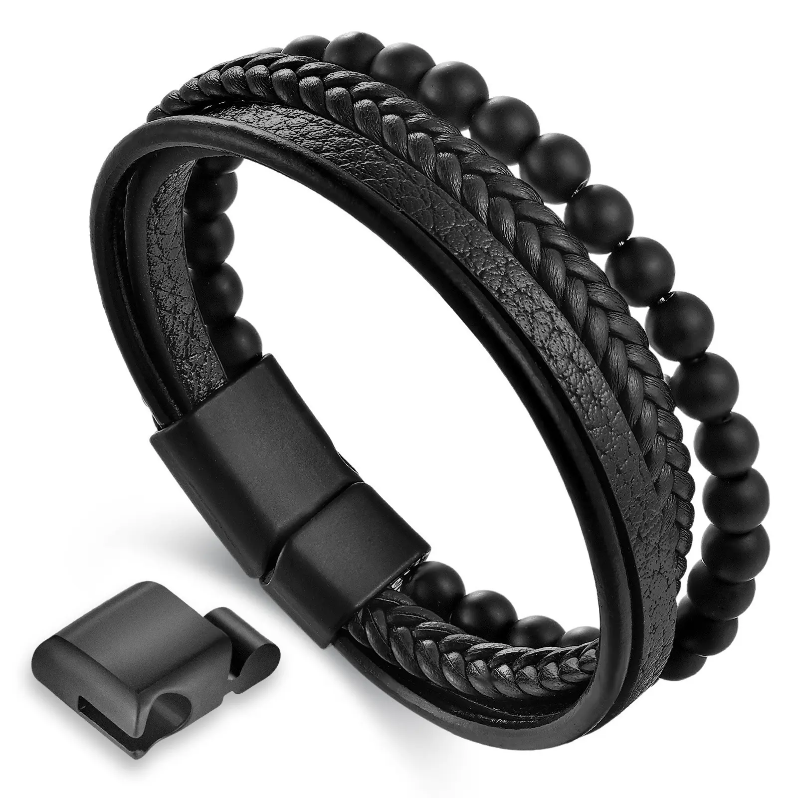 Three section buckle obsidian