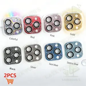 KAYKWONG'S 2-Pack Camera Lens Protectors for iPhone 13/14/15/16 Pro Max, Ultra-HD Aluminum Crystal Diamond Design, Scratch-Resistant, Easy Install, Durable Protection