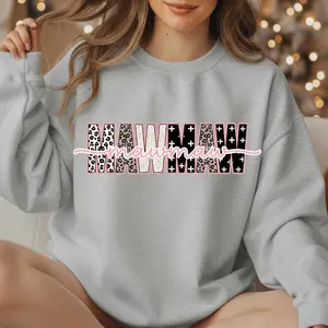 Preppy Leopard Mawmaw Sweatshirt, Pink Block Letter Grandma Sweater, Granma Sweatshirt, Gift For Her, Gift For Mother Day