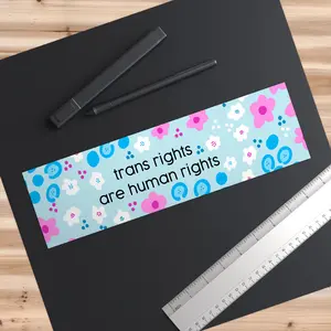trans rights are human rights Bumper Stickers | trans pride, floral design
